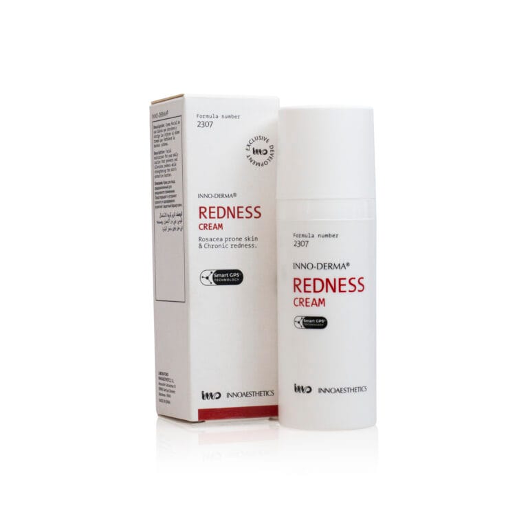 INNO-DERMA Redness Cream – krem dla skóry naczynkowej, opakowanie airless i kartonik